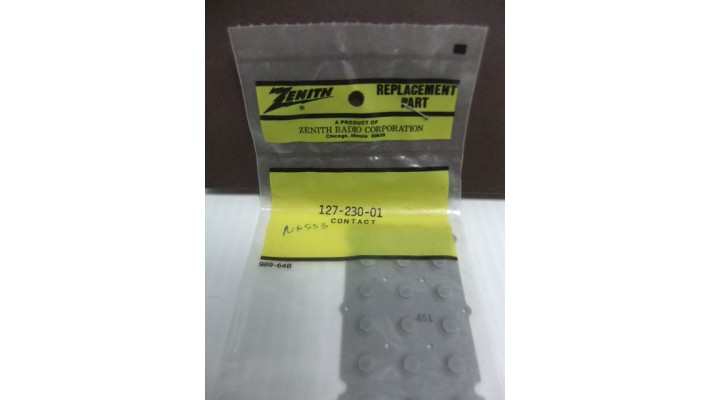Zenith 127-230-01 replacement rubber keypad for remote control .